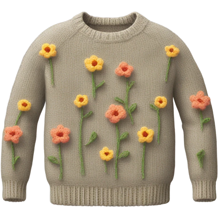 Floral sweatshirt knitting  emoji