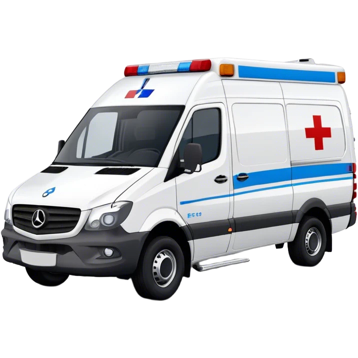 Ambulance - Mercedes-Benz Sprinter (Model Year: 2018) (Iconic Colour: White with red and blue markings) emoji
