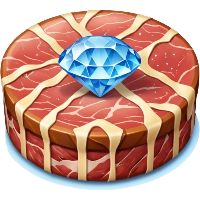 Meat with diamond textur and blue color emoji