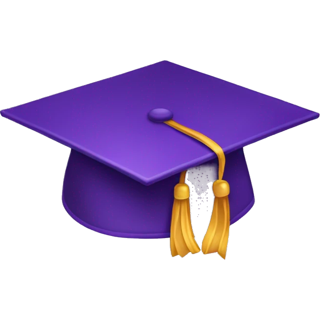 Purple graduation hat emoji