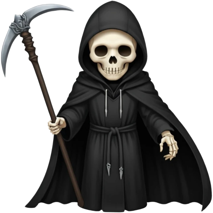 la mort avec sa capuche et sa faux emoji