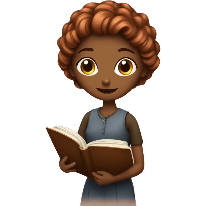 copper girl reading a book emoji