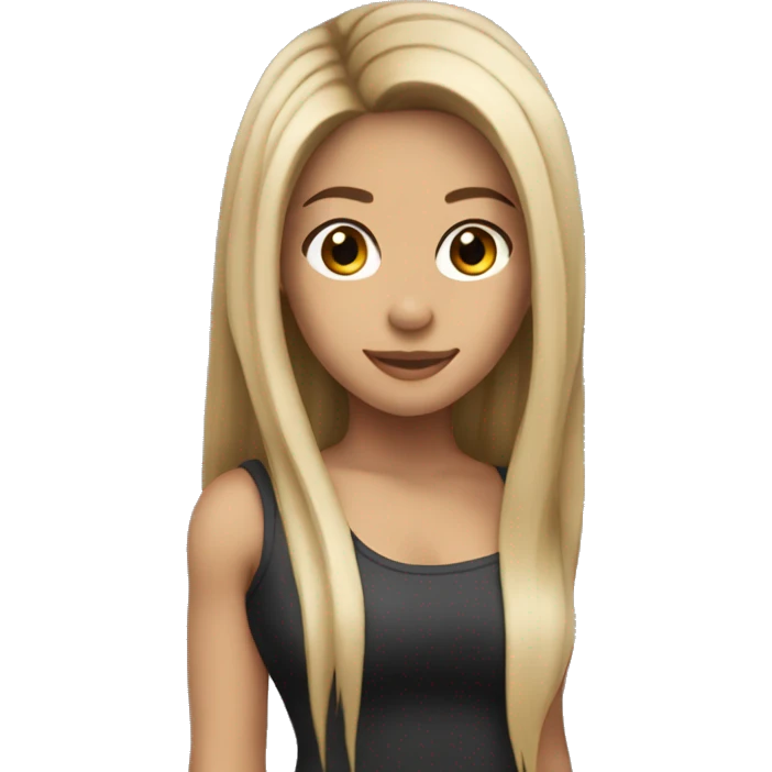 shakira dark brown straight hair emoji