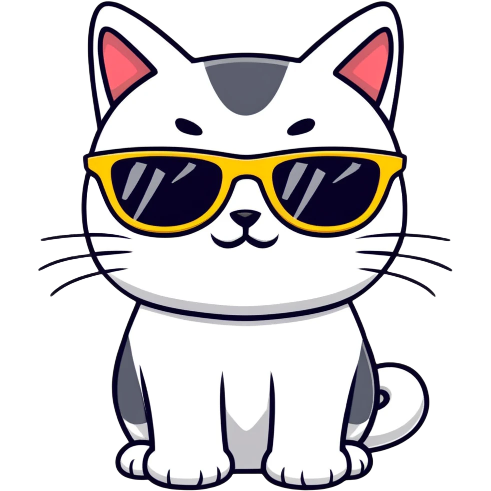 Cat with sunglasses emoji