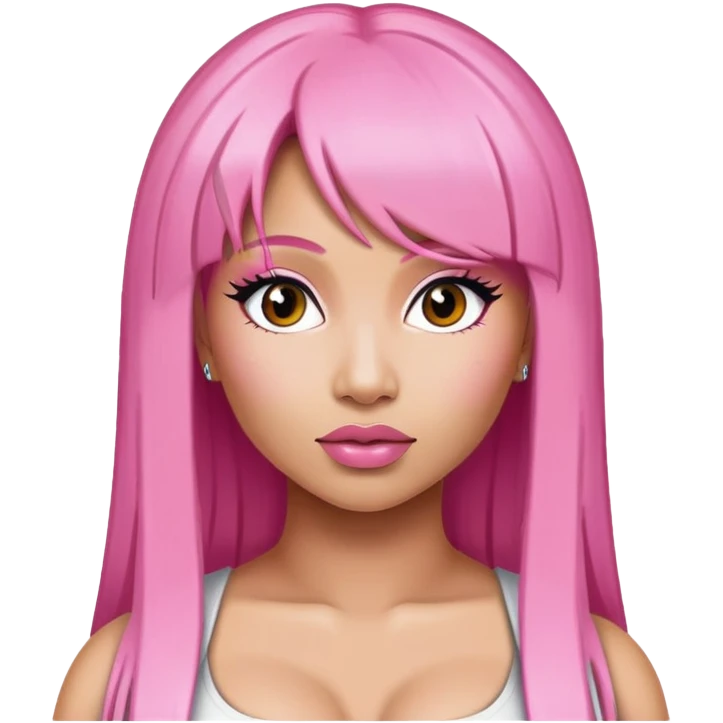 Nicki Minaj with pink hair emoji