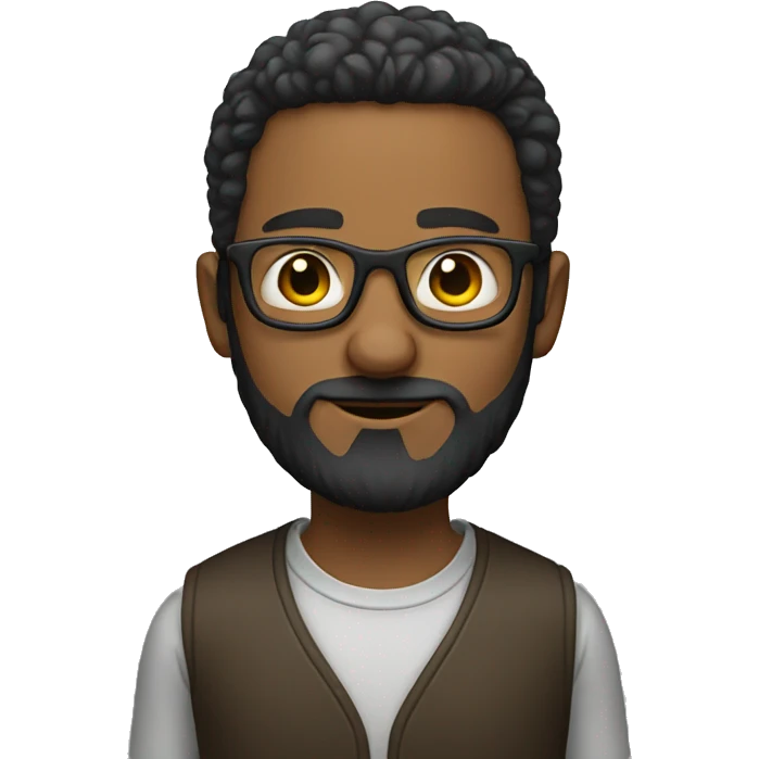 Short person with glasses and beard emoji