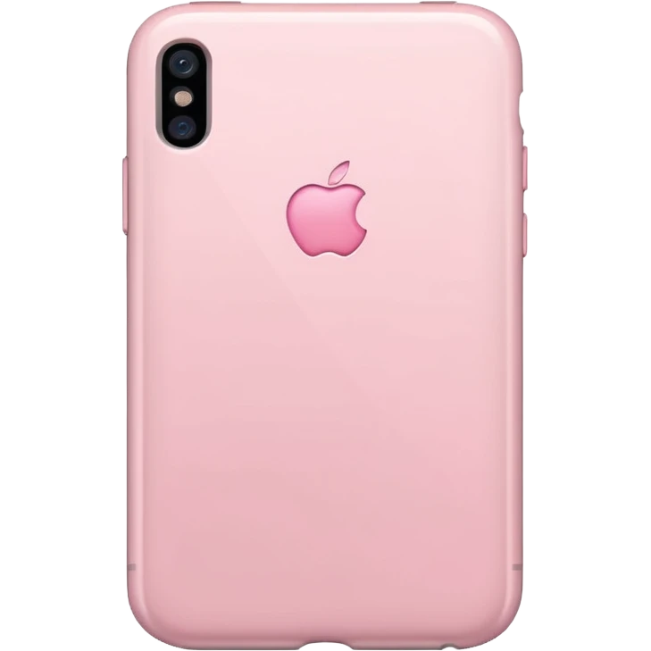 pastel pink iPhone, back view, iOS Apple emoji style emoji