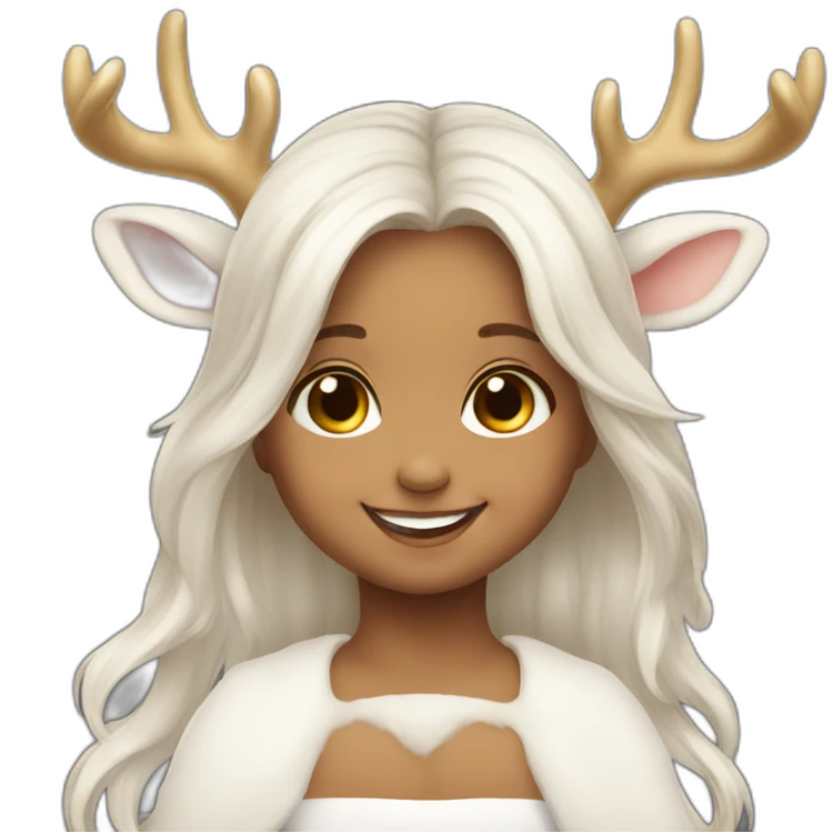 angel Baby girl deer-antlers smile emoji