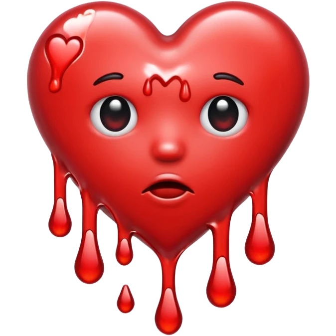 A melting heartbreak emoji