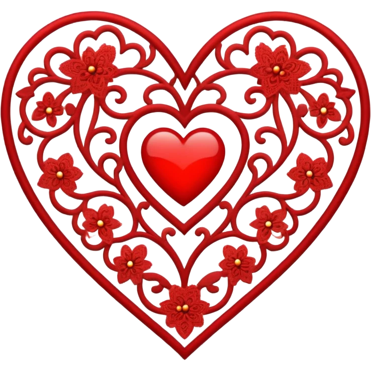 red lace heart emoji