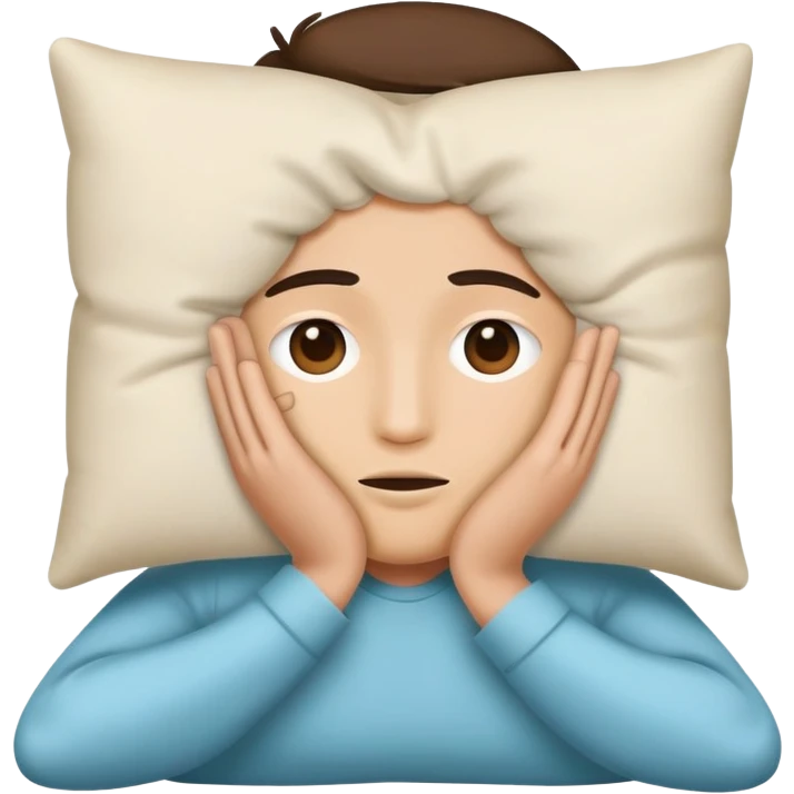 Putting a pillow over a face emoji