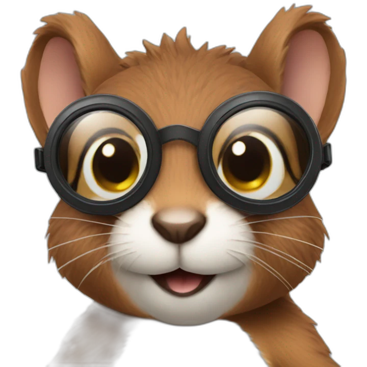 cute squirrel wearing goggles emoji