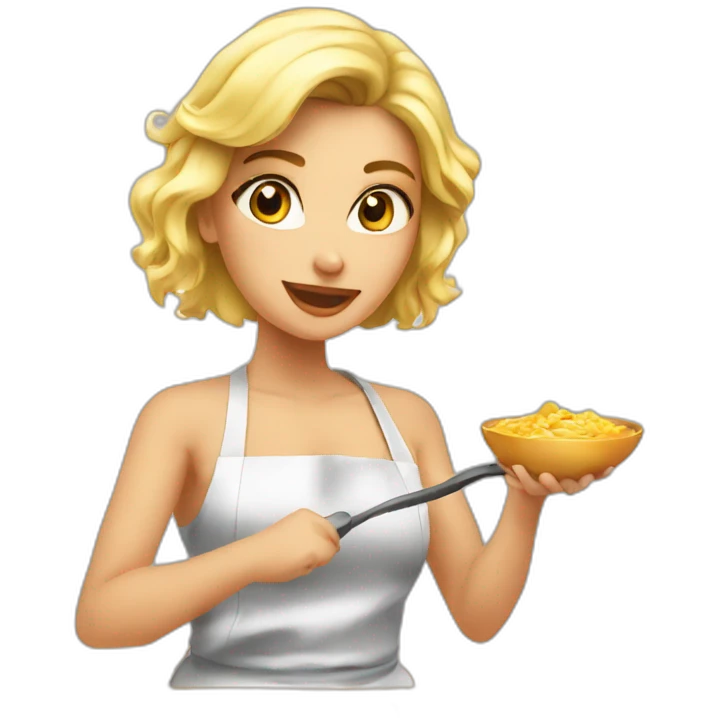 sexy blonde girl cooking emoji
