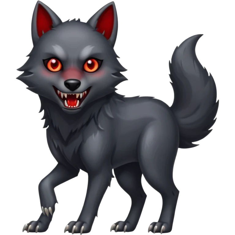 A vampire wolf standing  emoji