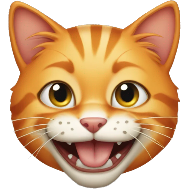 orange tabby cat with fangs emoji