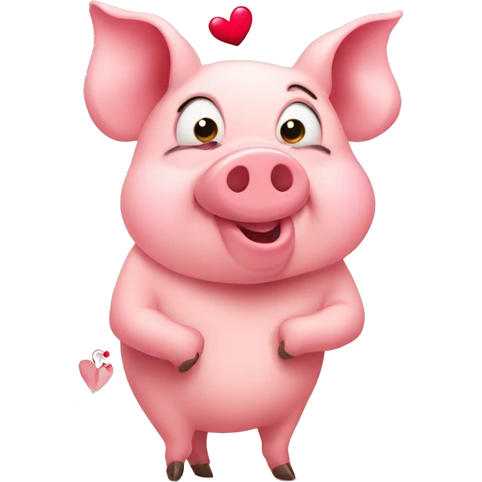 pig in love with hearts emoji