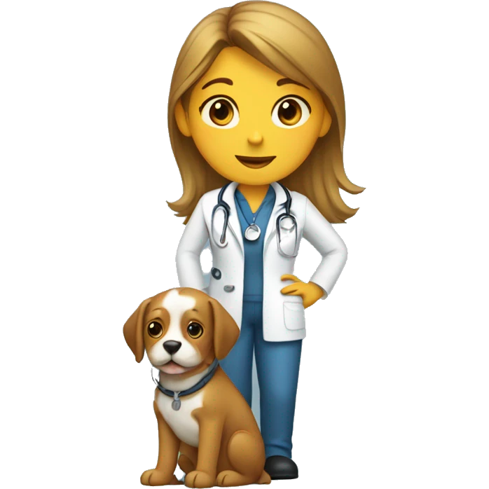 veterinarian girl with a dog emoji
