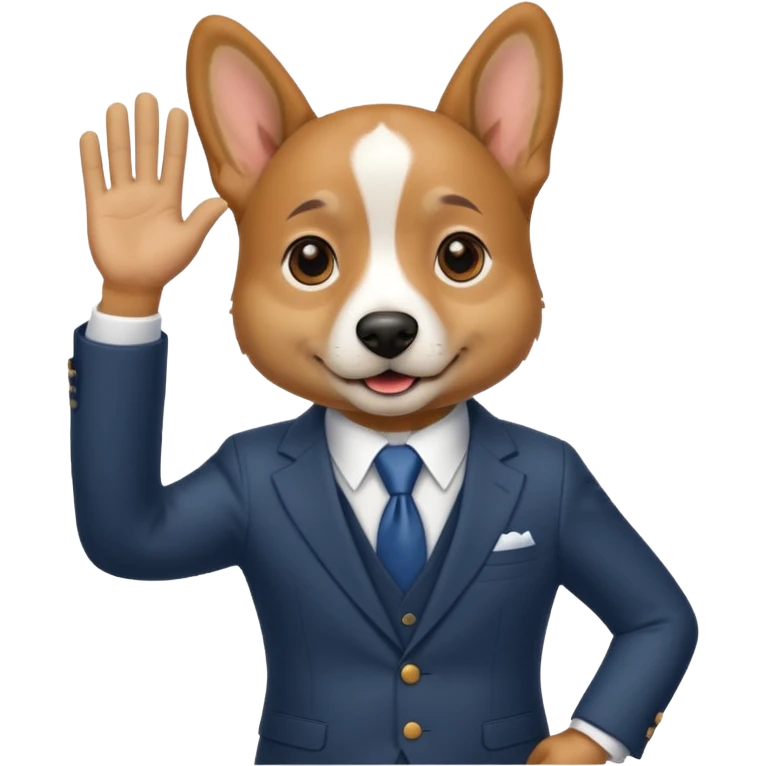 멍멍이 회사원이 안녕하는 사진 emoji