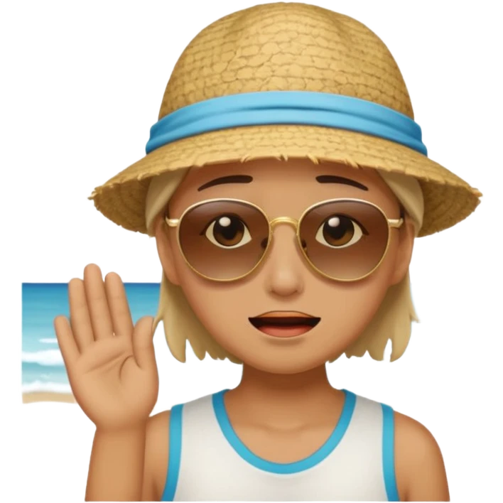 Crying at the beach emoji
