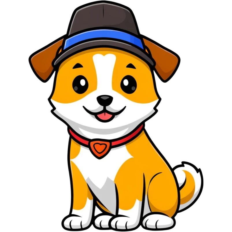 perro con un sombrero emoji