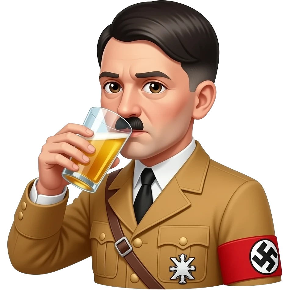 Hitler drinking lean emoji