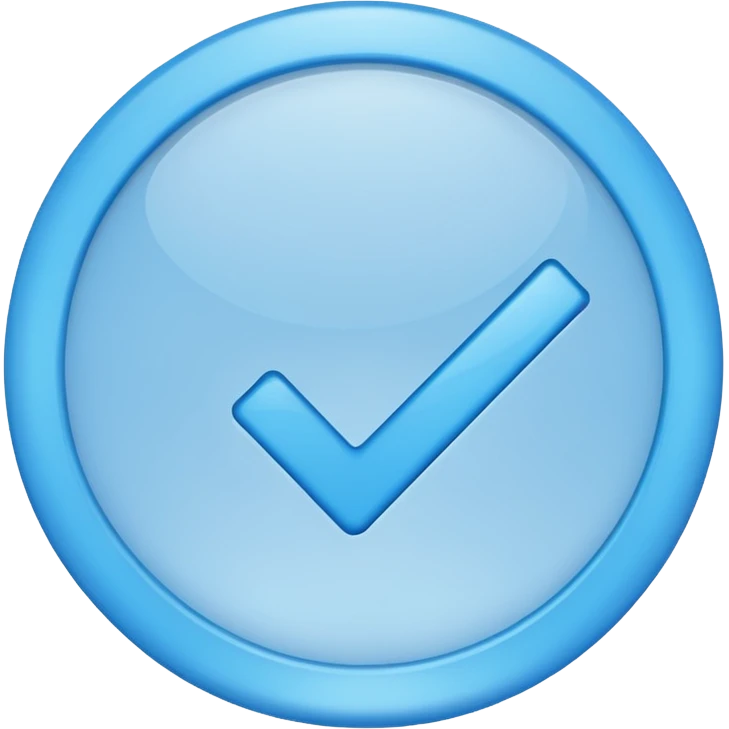 sky blue circle with blue check inside the circle emoji