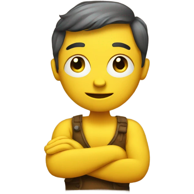 yellow emoji with arms crossed  emoji