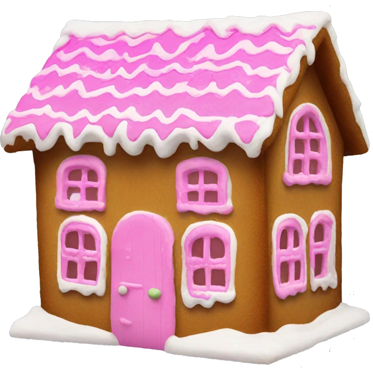 Gingerbread House with pink overlay  emoji