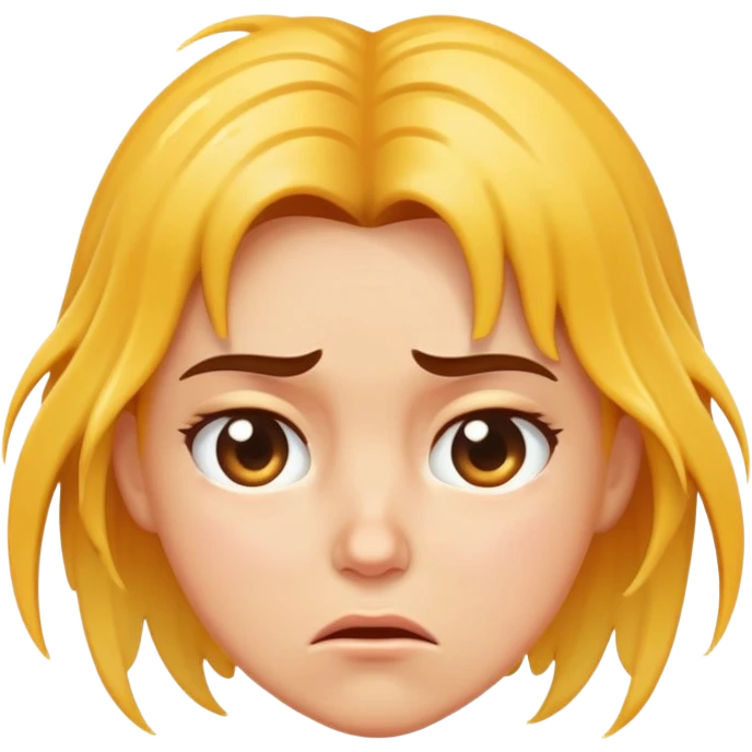 woman with dissatisfied face and wet hair emoji