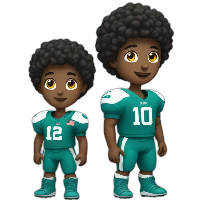 Boy in football gear and a h emoji