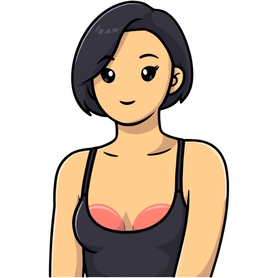 Woman with round bosom emoji