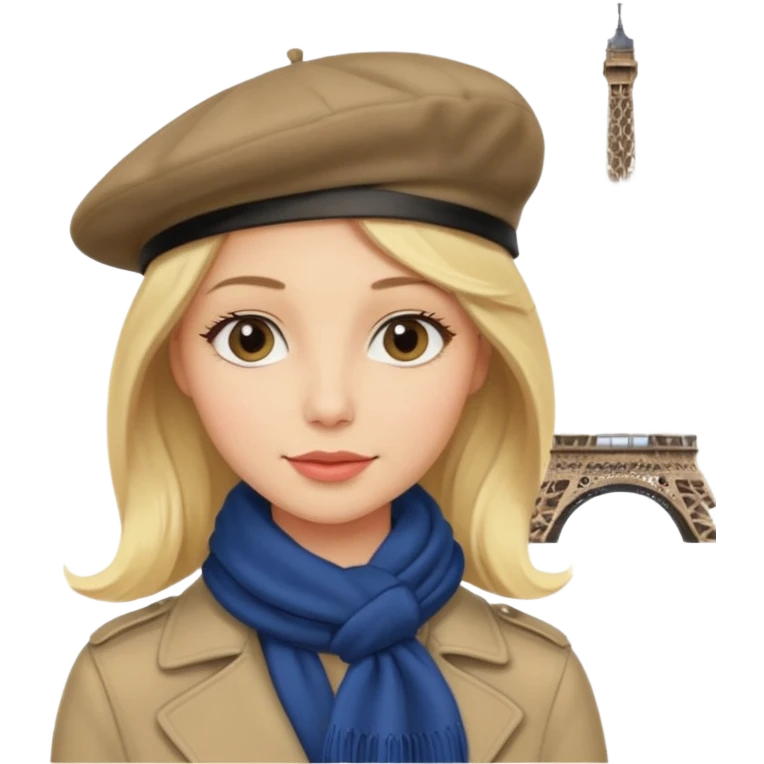 Blonde lady shoulder length hair Paris life emoji