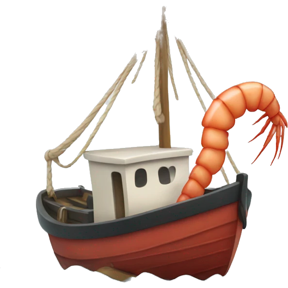Shrimp on a boat emoji