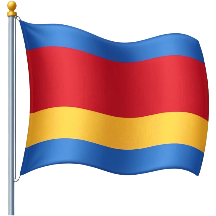 flag with three vertical bands of equal size, blue, red, and yellow emoji