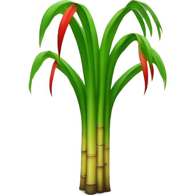 sugarcane plant with red and green emoji