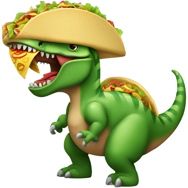 Dinosaur eating a taco  emoji