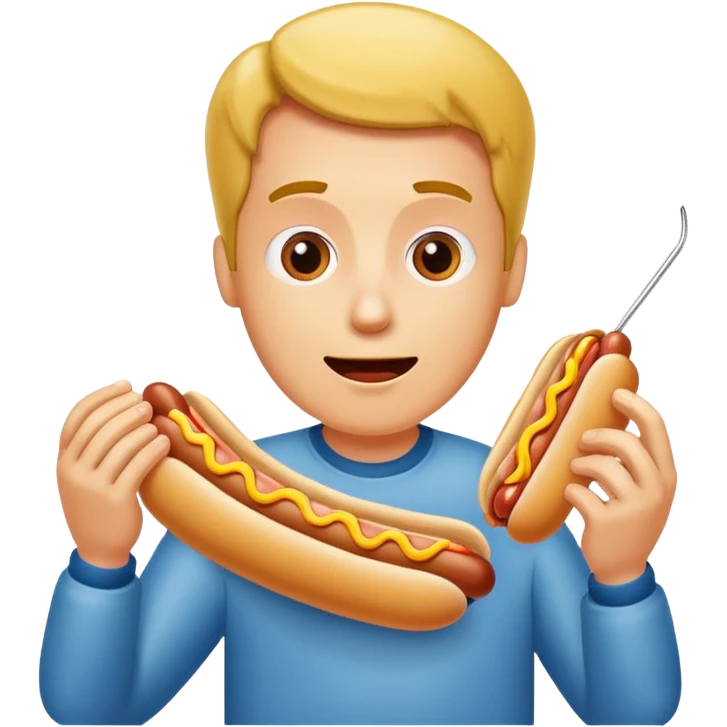man eating a hot dog emoji