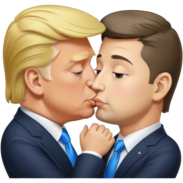 trump and zelensky kissing emoji