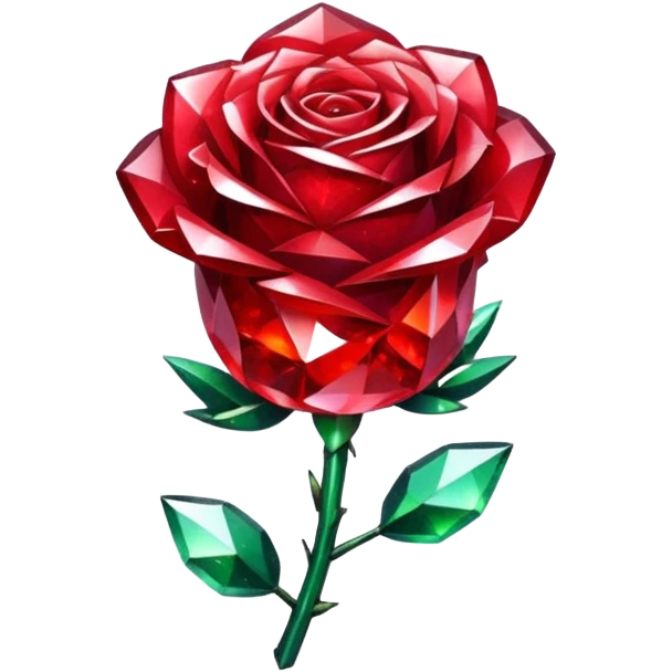 glitter red crystal rose emoji