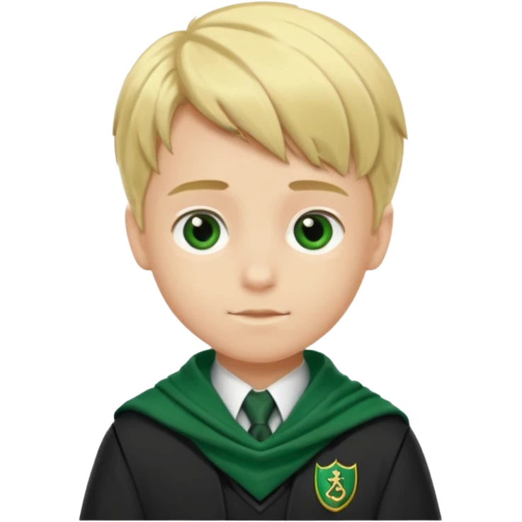 blonde hair boy in Slytherin uniform with green scarf emoji