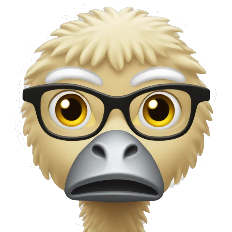 Creme Color Ostrich suspect looking emoji