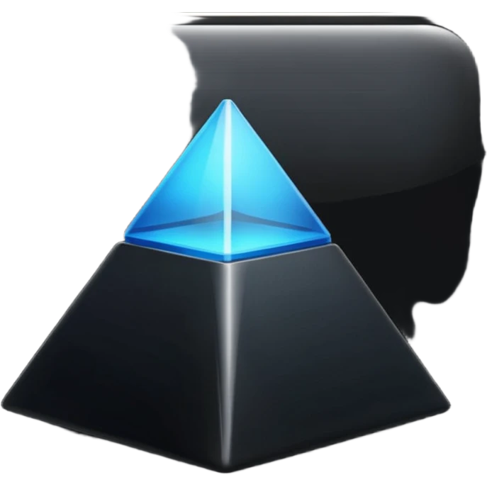 A black pyramid, glossy. emoji