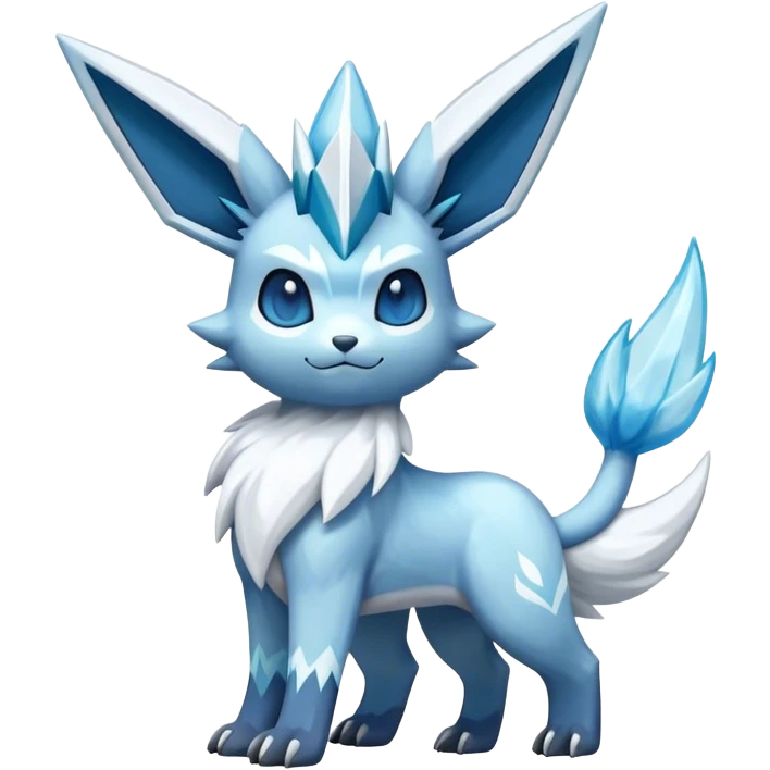 Fluffy Glaceon-dialga-hybrid, full body emoji
