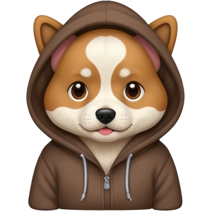 Dog wearing hoodie emoji