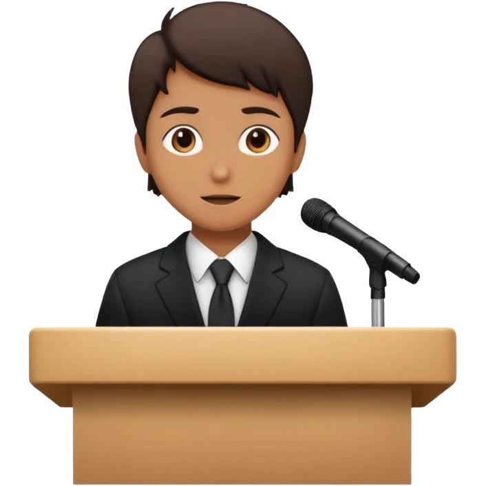 person silhouette speaking from a podium emoji