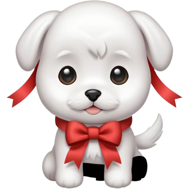 white baby maltese ribbon emoji