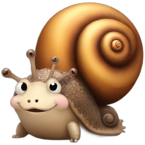 a snail and hedgehog hugging together emoji