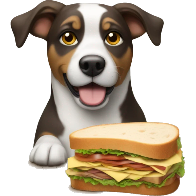 Dog wereing a sandwich  emoji