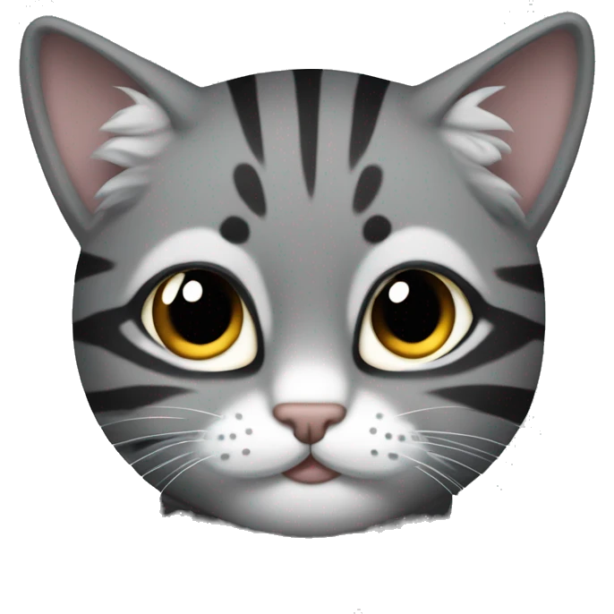 gato atigrado en grises y negros con alas al estilo angel emoji