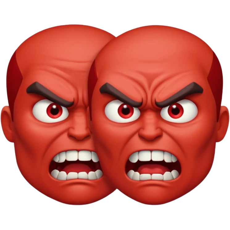 two angry faces looking at eachother

 emoji
